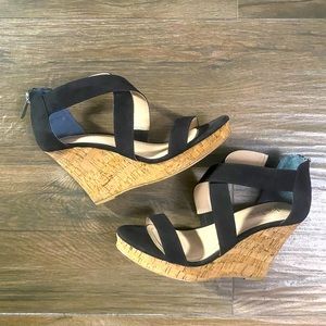 Wedge sandals.
